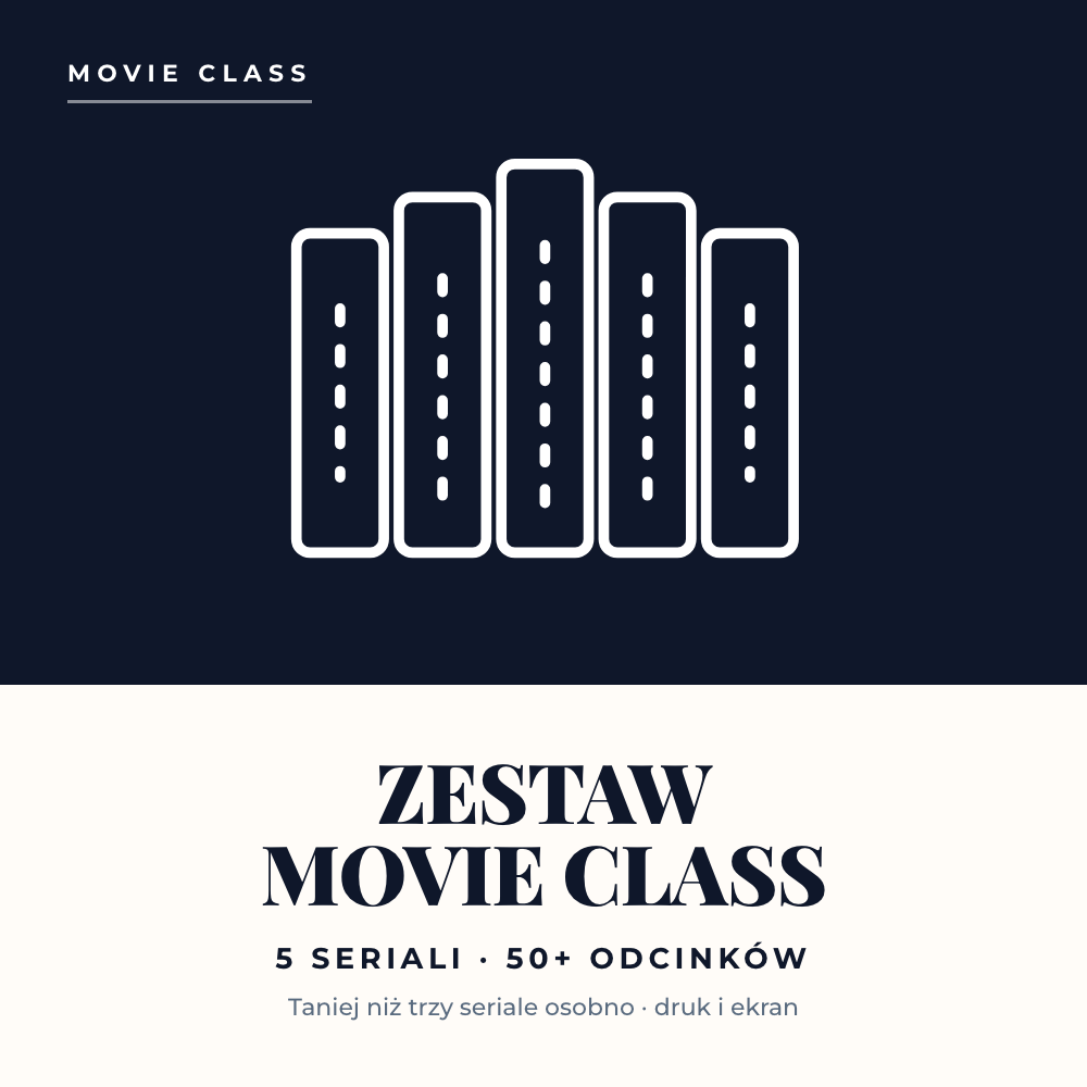Zestaw Movie Class — 5 seriali, ponad 50 odcinków, ćwiczenia PDF do nauki angielskiego